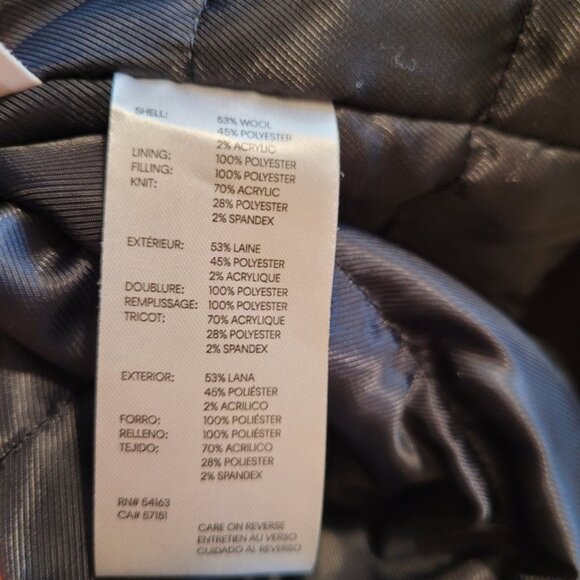 Calvin Klein Wool Blend Bomber Coat - Navy Blue - Men's Medium - Picture 7 of 7